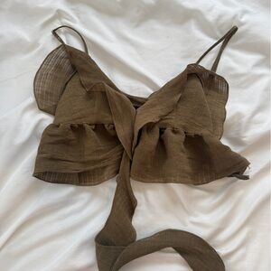 Zara Olive Textured Blouse